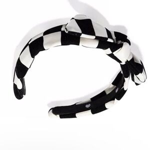 Lele Sadoughi Checkered Knot Headband